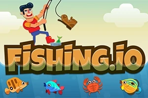 Kreslený rybár drží udicu nad nápisom FISHING