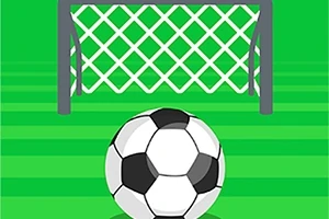 Futbalová lopta na ihrisku pred bránkou so sieťou v pozadí