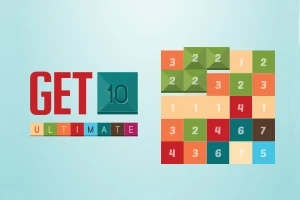 Farebná mriežka s číslami a nápis GET 10 ULTIMATE na modrom pozadí
