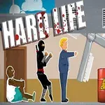 Muž v modrom obleku a ninja kráčajú vedľa muža sediaceho na zemi, medzi sudom s výstrahou a jedovatou špici až po veterné listy, s nápisom na stene „Dont make my mistake“