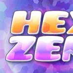 Farebný nadpis HEX ZEN na svetlom geometrickom pozadí