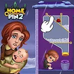 Matka s dieťaťom v náručí a plačúcim dieťaťom na zemi sú zobrazení vedľa hádanky s kolíkmi, snehom a ohňom na pozadí zimnej scény