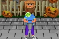 Horror Halloween je bežná hra, kde je chlapec v strede obrazovky