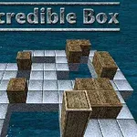 3D plošina nad vodnou plochou s drevenými krabicami a nápisom Incredible Box v hornej časti