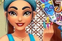 Jasmine sa pripravuje na súťaž kostýmov a maľovania na tvár