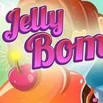 Farebné želé tvary s nápisom Jelly Bomb v popredí