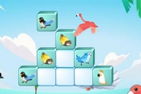 Zábavná Mahjong solitér hra s vtákmi