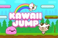 V Kawaii Jump ovládajte roztomilý fialový sliz, ktorý skáče hore