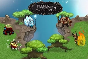 Farebný plagát s fantasy postavami a logom Keeper of the Grove 2 v hornej časti