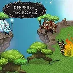Farebný plagát s fantasy postavami a logom Keeper of the Grove 2 v hornej časti