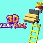 Dve postavičky stúpajú po rebríkoch s nápisom 3D Ladder Race medzi nimi