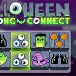 Farebný obrázok s tematikou Halloweenu zobrazuje rôzne ikonky ako čierne mačky, tekvicu, duchov, Frankensteinovo monštrum, oko a čarodejnícky klobúk