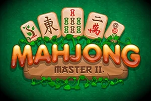 Na obrázku sú štyri mahjongové kamene so znakmi nad nápisom MAHJONG MASTER II