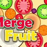 Farebné plátky ovocia, ako citróny, kiwi, paradajky a pomaranče, s nápisom Merge Fruit v strede