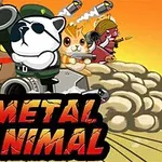 Zviera s puškou v tanku obklopené ďalšími ozbrojenými zvieratami na pozadí výbuchu s nápisom METAL ANIMAL
