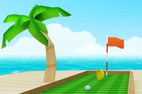 Presná 3D minigolf na pláži pre vysoké skóre a extra šance