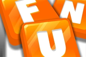 Oranžové kocky s bielymi písmenami F, U a N