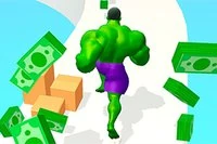Prebúraj steny, naberaj svaly v tejto zábavnej online hre Muscle Rush