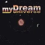 Text myDream universe je zobrazený nad vesmírnou scénou s planétami a hviezdnym pozadím