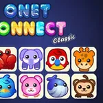 Farebný nápis Onet Connect Classic nad desiatimi kreslenými ikonami zvierat vrátane koaly, kraba, slona, papagája, žirafy, chobotnice, vtáčika, myšiaka, veľryby a opice na tmavomodrom pozadí