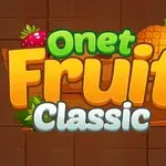 Nápis Onet Fruit Classic s ovocnými motívmi na drevenom pozadí