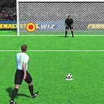 Hráč pripravujúci sa na penaltu proti brankárovi na zelenom futbalovom ihrisku
