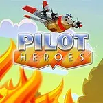 Lietadlo letiace nad ohňom a stromami s nápisom PILOT HEROES