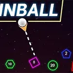 Farebný obraz geometrických tvarov s číslami a textom PINBALL v hornej časti