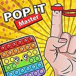 Zovretá päsť so zdvihnutým ukazovákom s červenou páskou na žltom pozadí a okolo farebné pop-it hračky