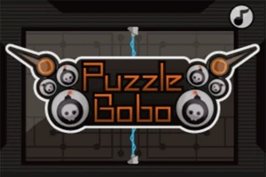 Logo s nápisom Puzzle Bobo s tmavým pozadím a motívom lebiek s krídlami