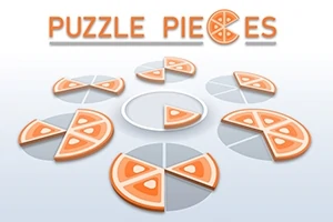 Kruhové dieliky puzzle usporiadané do tvaru pizze s chýbajúcim kusom v strede