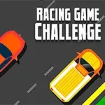 Dve autá, oranžové a žlté, jazdiace po diaľnici s nápisom Racing Game Challenge v pravom hornom rohu