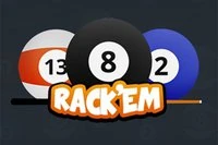 RackEm je zábavná online hra na 8-ball biliard pre 2 hráčov