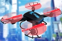 Simulačná hra riadenia dronu s 3D animáciami