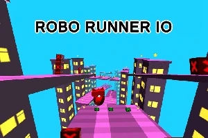 Farebné mesto s mrakodrapmi, futuristické cesty a názov Robo Runner io