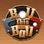 Nápis Roll this Ball na drevenom pozadí s bielym guličkovým motívom