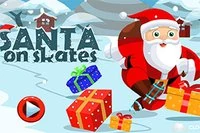 Santa má na sebe korčule a zbiera vianočné cukrovinky