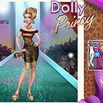 Žena v elegantných šatách stojí na móle, okolo sú svetlá a farebné efekty