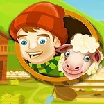 Ilustrácia chlapca v červenej čiapke so zeleným šálom a ovce pred dreveným domom na vidieku