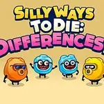 Farebné kreslené postavičky s textom Silly Ways to Die: Differences 2 na béžovom pozadí