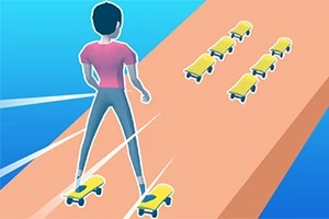 Osoba jazdiaca na skateboardoch po dráhe s viacerými skateboardmi vpredu