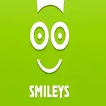 Zelené pozadie so štylizovanou bielou tvárou a textom SMILEYS dole