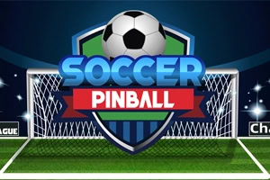 Futbalová lopta na štíte s nápisom Soccer Pinball pred bránou na trávnatom ihrisku