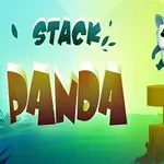 Zelené a modré pozadie s nápisom Stack Panda a animovanou postavičkou pandy vedľa stohovaných blokov