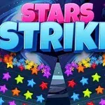 Farebné hviezdy usporiadané v radoch s nápisom STARS STRIKE v popredí na vesmírnom pozadí