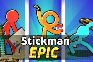 Viaceré postavičky stickmanov v rôznych pózach s nápisom Stickman Epic