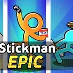 Viaceré postavičky stickmanov v rôznych pózach s nápisom Stickman Epic