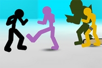 Hra pre jedného hráča s bojom na ulici so stickmanmi