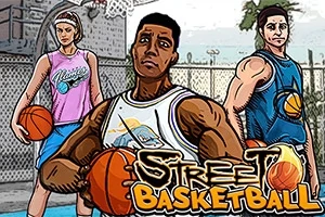 Traja basketbalisti v športovom oblečení stojaci na vonkajšom ihrisku s loptami