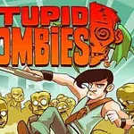 Muž s puškou bojuje proti skupine zelených zombie na pozadí mesta